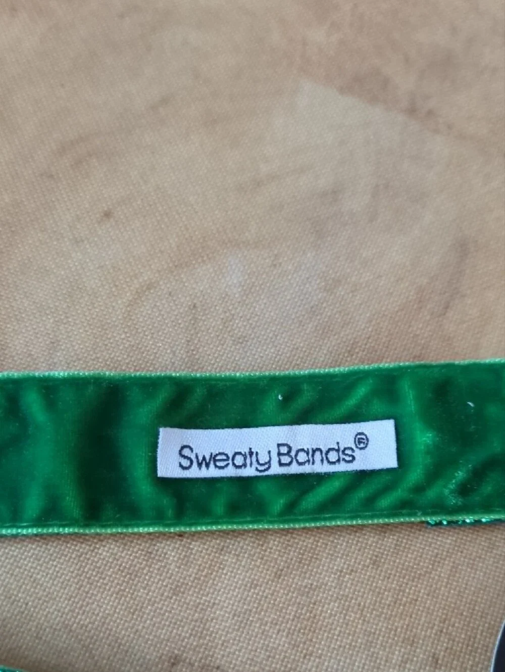 Sweaty Bands 1 Inch Green Glitter With Velvet Hairband